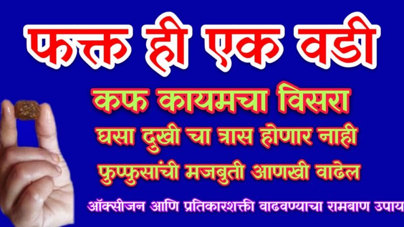 ही ‘वडी’ दिवसभरात कधीही खा; कफ जळून जाईल, घसा सर्दी रात्रीत होईल बरा, ऑक्सिजन प्रतिकारशक्ती प्रचंड वाढेल.!