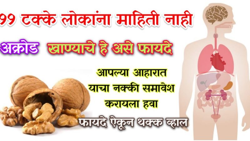 ९९% लोकांना माहीत नाहीत अक्रोड खाण्याचे हे फायदे; वजन वाढणे, कॅन्सर, ब्रेन पावर, यावर एकमेव घरगुती उपाय.!