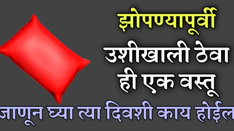 ज्या दिवशी उशीखाली ही 1 वस्तू ठेवाल तेव्हा होईल असे काही; जाणून घेण्यासाठी एकदा नक्की वाचा.!