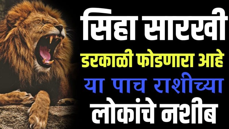 सिंहासारखी डरकाळी फोडेल तुमचे नशीब; या 5 राशीचे लोक आत्ता सिंह सारखे जगणार.!