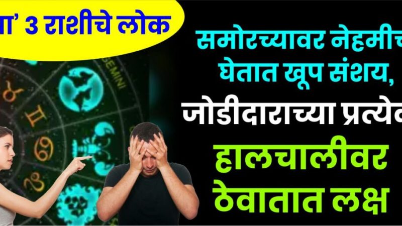 ‘या’ 3 राशीचे लोक समोरच्यावर नेहमीच घेतात खूप संशय, जोडीदाराच्या प्रत्येक हालचालीवर ठेवातात लक्ष